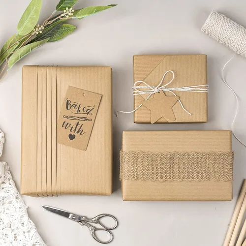 Miniatura 2 de RUSPEPA Rollo de papel kraft marrón – 17.5 pulgadas x 32.8 pies – Papel de estraza forrado teñido reciclable perfecto para manualidades, arte