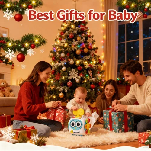 Miniatura 9 de MoraBaby Cubo musical de robot para niños pequeños de 1 a 3 años, cubo de actividades Montessori 6 en 1 con luces y sonidos, ruedas para el tiempo