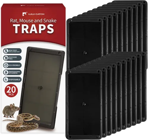 Miniatura 20 de LULUCATCH Trampas para ratones, paquete de 4, trampas de pegamento más grandes y pesadas para ratones, ratas y serpientes, trampas adhesivas