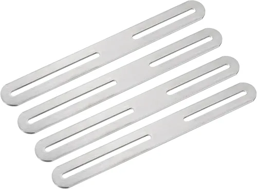 Miniatura 10 de uxcell Código de esquina ajustable, 4 piezas de 11.024 x 0.945 in, soportes de acero inoxidable rectos y gruesos, para conector fijo de estante