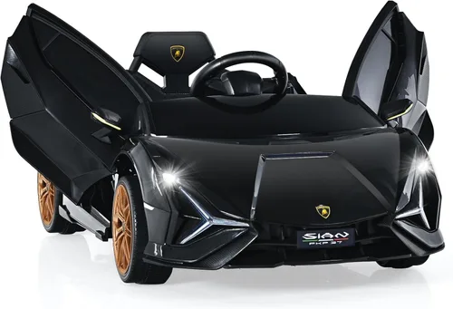 Miniatura 15 de OLAKIDS - Automóvil de paseo con licencia Lamborghini SIAN de 12 V para niños, vehículo eléctrico para niños pequeños con control remoto, juguete