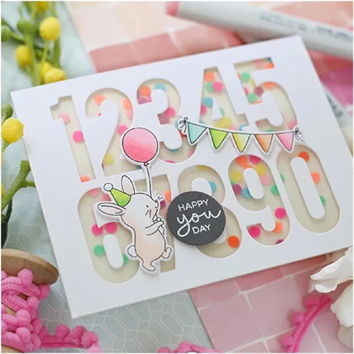 Miniatura 44 de Troqueles para álbumes de recortes, troqueles de corte de metal de cumpleaños para hacer tarjetas, plantilla de papel para manualidades, plantillas