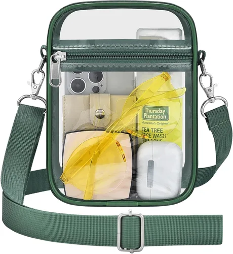 Miniatura 13 de Bolso transparente Slumou para eventos en estadios - Bolso pequeño, mini bolsos de mensajero para fanáticos de deportes para conciertos, trabajo