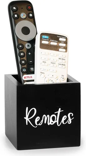 Soporte para control remoto, soporte de madera para control remoto de TV para mesa, organizador remoto para decoración del hogar, caja remota para