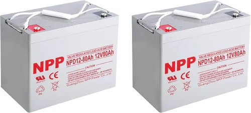 NPP Batería de ciclo profundo AGM de 12 V 80 Ah, reemplazo de plomo ácido sellado grupo 24, terminal T14 para respaldo de UPS, seguridad del hogar,