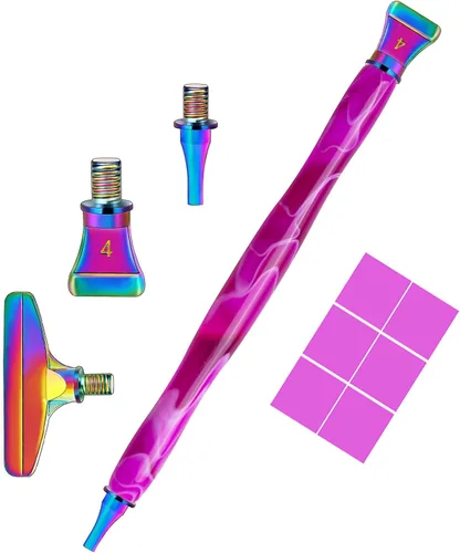 Miniatura 28 de Sttargxing Kit de 28 bolígrafos de pintura de diamante, 13 puntas de acero inoxidable con 12 arcilla, accesorios de pintura de diamante 5D, repuesto