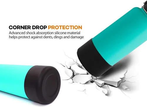 Miniatura 4 de Funda protectora de silicona para botellas de agua Hydroflask de 12 oz - 40 oz con parte inferior antideslizante Stanley Sleeve Cover Bumper Gris