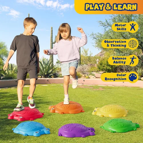 Miniatura 4 de HYES Escalones para niños, 8 piezas de piedras de equilibrio antideslizantes para niños pequeños de 1 a 3 años, juguetes sensoriales para cursos