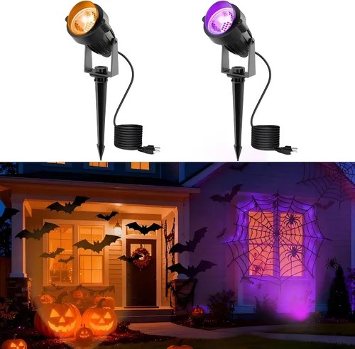 Miniatura 26 de L LOHAS LED Foco Navideño para Exterior, Luces Rojas para Patio, Encendido/Apagado Automático 5W 120V Iluminación de Paisaje para Casa
