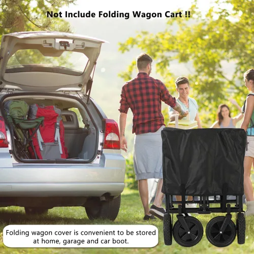 Miniatura 4 de Cubierta de Vagón Plegable Compatible con Carrito de Exterior y Jardín, Accesorios Antipolvo, 600D Resistente, 22"x17