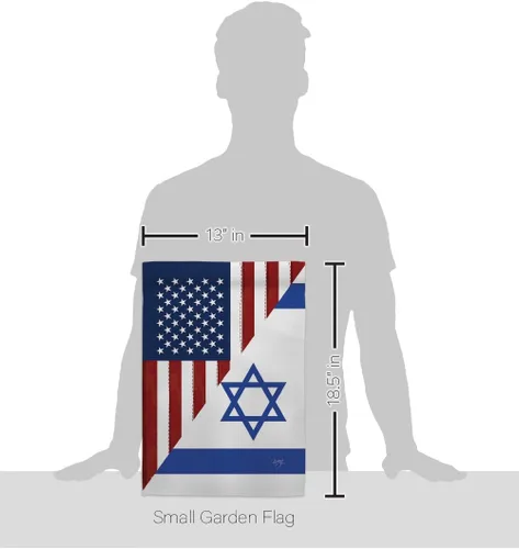 Miniatura 2 de Bandera estadounidense Israelí Bandera de Israel, 2 piezas de pancartas de pared para habitación, patio, césped, jardín, tapiz interior al aire