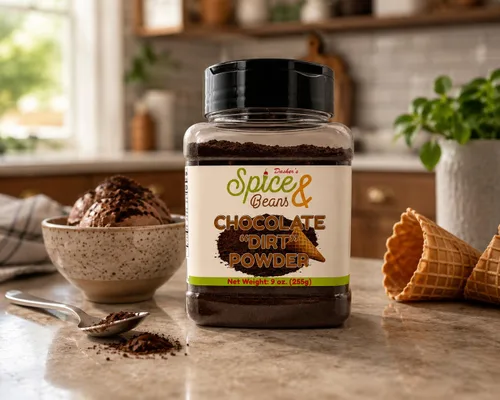 Miniatura 3 de Polvo de Galleta de Chocolate "Dirt" Cobertura para Helado y Decoración de Postres por Dasher's Spice & Beans 9 oz.