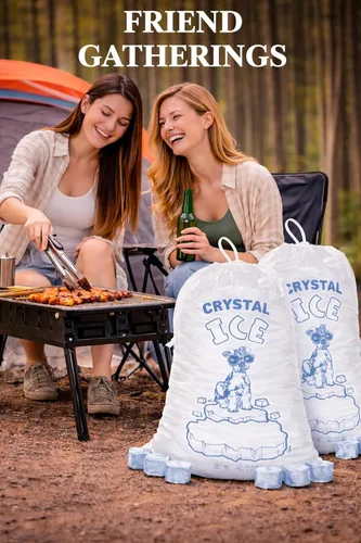 Infinite Pack Bolsas de hielo de 8 libras con cordón, 400 bolsas de hielo para máquina de hielo, cubos de hielo reutilizables de alta resistencia,