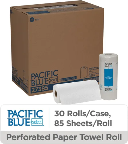 Miniatura 2 de Georgia-Pacific Pacific Blue Select Toalla de Papel en Rollo Perforada de 2 Capas, Blanco, 85 Hojas por Rollo, 30 Rollos por Caja, 27385