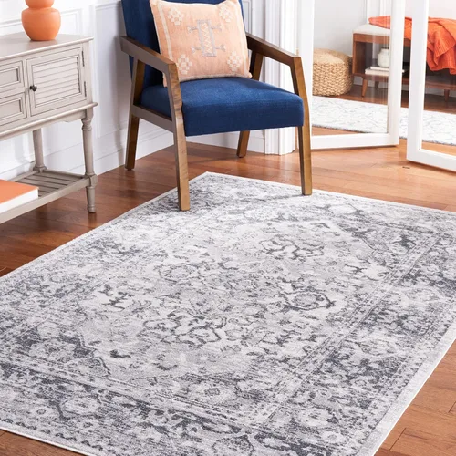 Miniatura 9 de SAFAVIEH Colección Toscana - Alfombra de pasillo, 2 x 9 pies, color marfil y gris, diseño oriental, no desprende pelusa y de fácil cuidado, ideal
