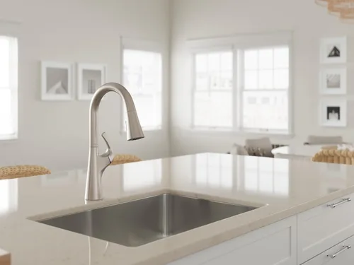 Miniatura 2 de Pfister Talega - Grifo de cocina con pulverizador extraíble, de un solo mango, arco alto, certificado NSF, acabado de acero inoxidable Spot Defense