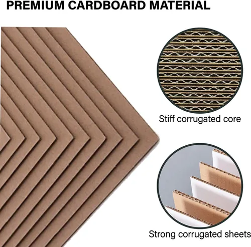 Miniatura 2 de Almohadillas de cartón corrugado marrón kraft de alta calidad, 200 paquetes, 3.5 x 4.5 pulgadas, hojas planas de cartón a granel para camisetas