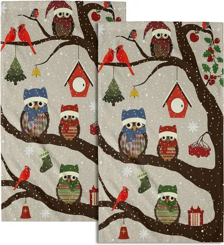 Miniatura 48 de Giwawa Juego de 2 toallas de mano vintage con diseño de oso y ciervo, diseño de alce y árbol, toalla de cara súper suave para baño, cocina, hombre