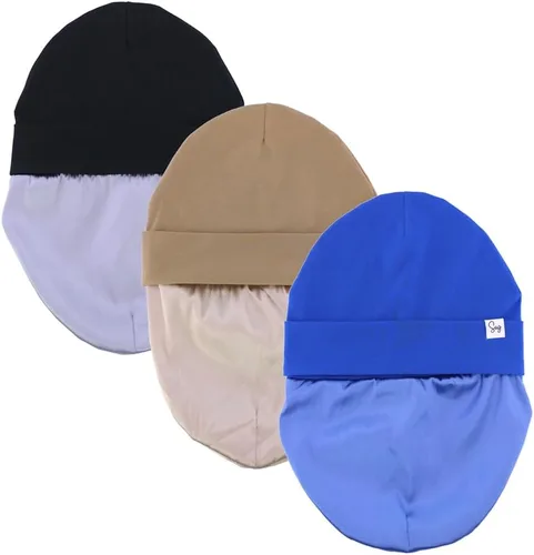 Miniatura 154 de Gorro de punto para recién nacido, para niños y niñas, con forro de satén sedoso, gorro para niños pequeños