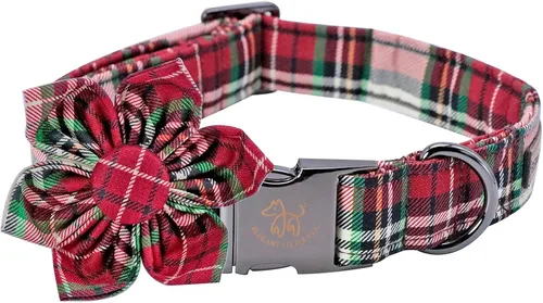 Miniatura 14 de Elegant little tail Collar de perro de San Patricio con flor, collares de perro con flores, trébol verde, regalo para mascotas, collares ajustables