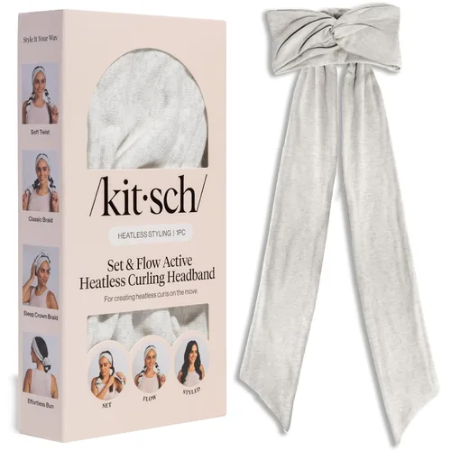 Miniatura 9 de Kitsch Set & Flow Active - Diadema rizadora sin calor para mujer, logra rizos sin calor durante la noche, sin daños por calor, rizadores sin calor