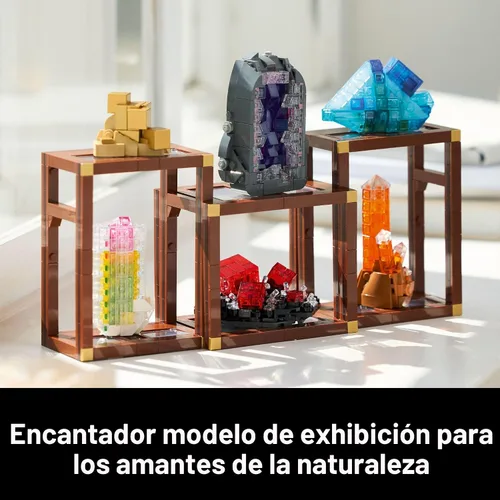 Miniatura 7 de LEGO Ideas Mineral Collection - Juego de construcción para adultos, a partir de 18 años, decoración de dormitorio u oficina con 3 estantes