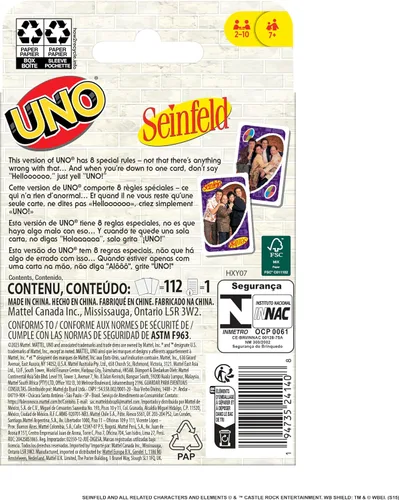 Miniatura 6 de Mattel Games UNO Seinfeld - Juego de cartas para niños, adultos y noches familiares con baraja coleccionable y reglas especiales inspiradas