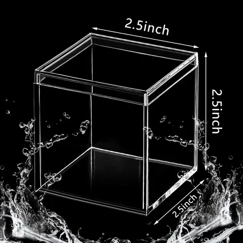 Miniatura 2 de Blulu 8 cajas de acrílico transparente con tapa, caja de almacenamiento de plástico para joyas, mini cubos para dulces y pequeñas joyas, recuerdos