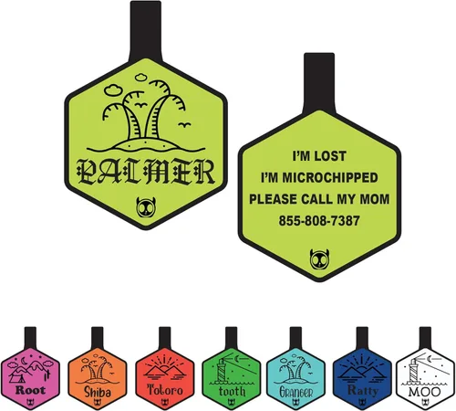 Miniatura 8 de Placa de identificación silenciosa de silicona personalizada con 5 líneas de identificación de mascotas grabadas profundas, duradera, sin sonido