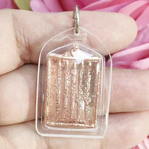 Miniatura 9 de Amuleto tailandés Buda colgante mágico sagrado para hombres mujeres Arjan Nu Kanpai Yantra 5 filas NAT collares ricos., Metal y plástico
