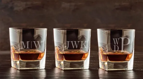 Miniatura 6 de Vaso de whisky con monograma Vidrio de rocas personalizado Vidrio de whisky padrino Vaso de whisky personalizado Vaso de whisky grabado