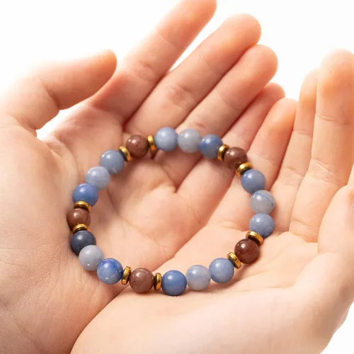 Miniatura 16 de Pulseras de cristal con cuentas de Charka para mujer, hechas a mano con aventurina verde de 0.315 pulgadas (0.315 in), pulseras de piedra de cristal