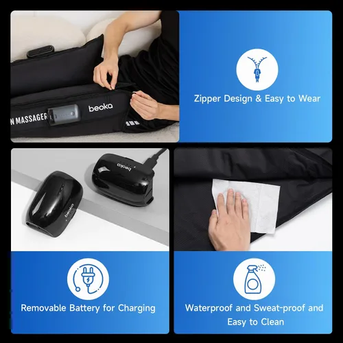 Miniatura 6 de beoka - Masajeador de piernas para circulación y alivio del dolor, sistema de recuperación de piernas para recuperación rápida, botas de compresión
