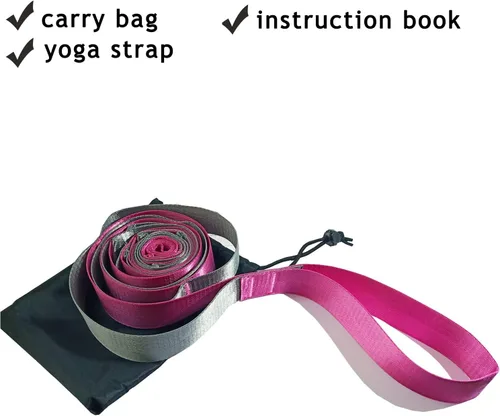 Miniatura 5 de SANKUU - Correas de yoga para estiramiento con 12 bucles, póster de entrenamiento, correas para estiramiento, equipo de terapia física, bandas
