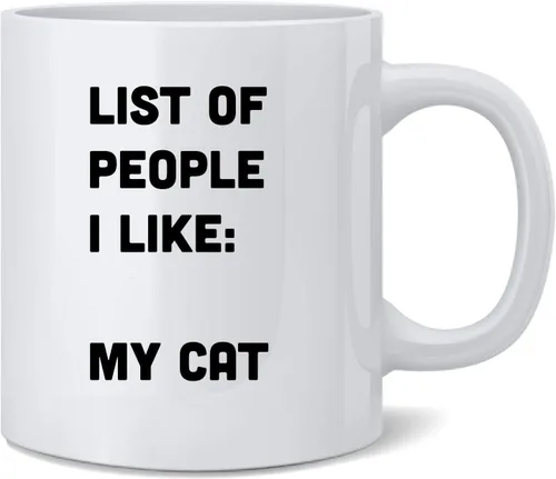 Poster Foundry Taza de café de cerámica con texto en inglés "My Cat People I Like Funny Antisocial Introvert, taza de té, regalo divertido y