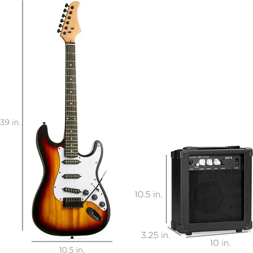 Miniatura 7 de Best Choice Products Kit de iniciación de guitarra eléctrica para principiantes de tamaño completo de 39 pulgadas con funda, correa, amplificador
