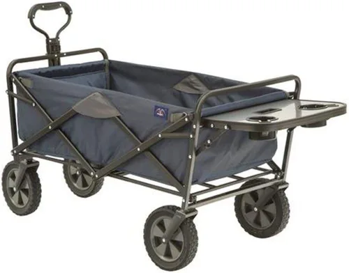 Miniatura 4 de Mac Sports - Carretilla plegable para exterior con mesa plegable y soportes para bebidas, color gris