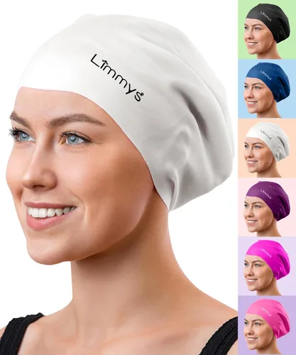Miniatura 12 de Limmys Gorro de Natación Premium para Mujeres con Cabello Largo – Gorro de Natación de Silicona Suave para Mujeres – Cómodo, Ajuste con Espacio