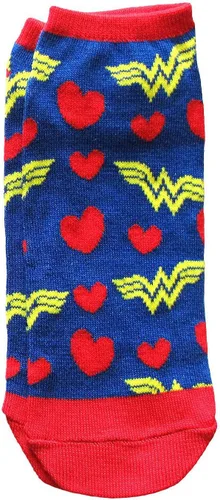 Miniatura 5 de Hyp DC Comics Wonder Woman Classic Juniors - Paquete de 5 calcetines tobilleros de corte bajo (4-10)