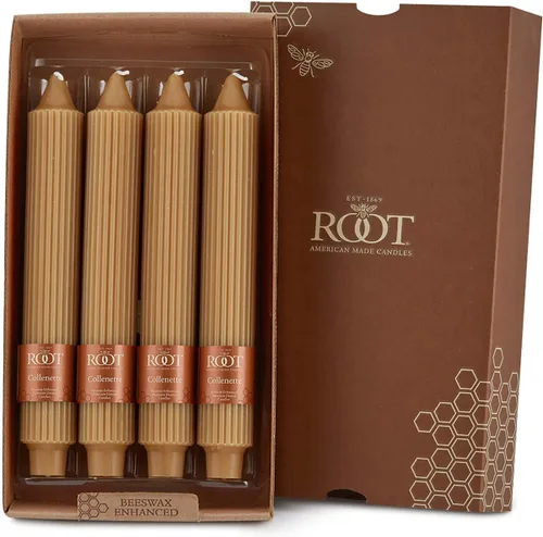 Miniatura 29 de Root Candles Velas sin aroma de cena Premium mezcla de cera de abejas en caja, 9 pulgadas, cera de abejas, 12