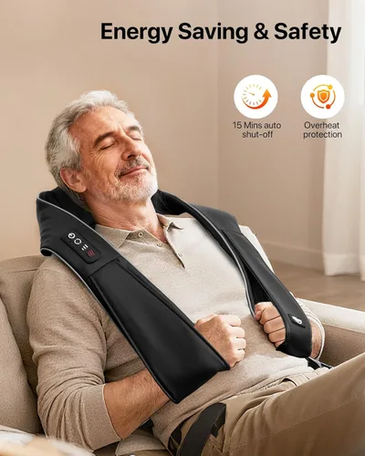 Miniatura 4 de ALLJOY Masajeador de cuello para aliviar el dolor de tejido profundo con calor, HSA 3D masajeador Shiatsu de cuello y espalda para hombro, cuerpo