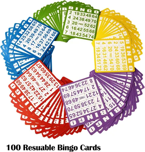 Miniatura 5 de Yuanhe Juego de bingo de lujo, jaula redonda de metal, 75 bolas de bingo de colores, 100 tarjetas de bingo, 500 fichas mixtas y tablero maestro