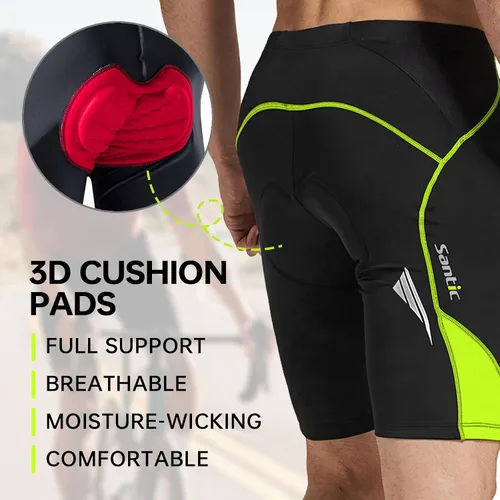 Miniatura 76 de Santic Pantalones cortos de ciclismo para hombre, pantalones acolchados para ciclismo, ropa de ciclismo