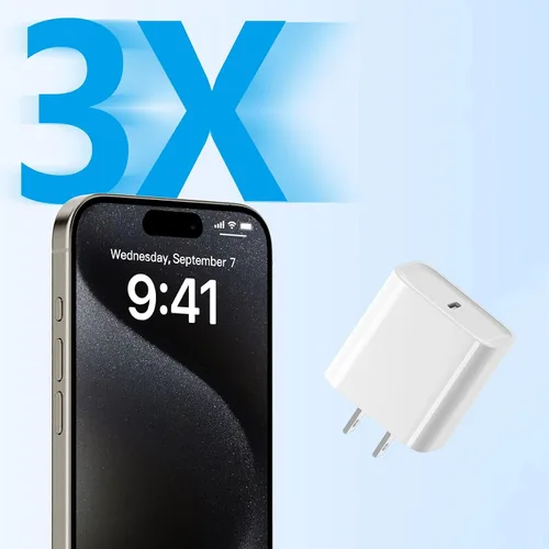 Miniatura 6 de Bloque de carga USB C para Apple iPhone Air 17 16 15 14 13 12 11 Pro Max, 20 W USBC de carga rápida cubo de ladrillo para Apple Watch iPhone, iPad