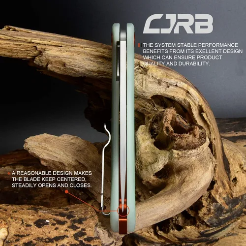 Miniatura 9 de CJRB Cuchillo de bolsillo plegable pequeño con hoja de acero en polvo Stonewash AR-RPM9 y mango G10 cuchillo táctico para hombres y mujeres, EDC al