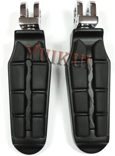 Miniatura 23 de Cromado o negro motocicleta Premium universal trasero pie clavija para pasajero con adaptadores de montaje macho para Honda VTX 1300 C/R/S/T Estilo2