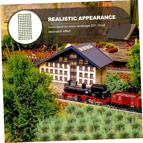 Miniatura 3 de Yardwe 1 caja de accesorios de flores de hierba en miniatura, decoración de tren, accesorios verdes, modelo de hierba ferroviaria, césped