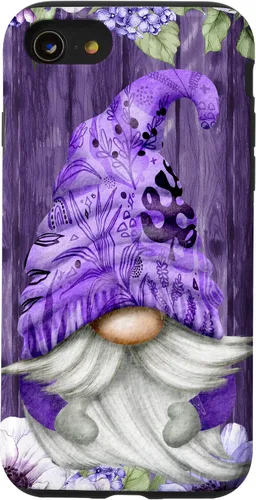Miniatura 18 de Cute Purple Aesthetic Anemones Flower Pattern Lavender Gnome Case for iPhone 17