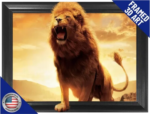 Miniatura 40 de Póster 3D de león, tigre y lobo con lengua hacia fuera 11.8 x 15.7 pulgadas Pósteres e imágenes de animales salvajes Regalos de recuerdos