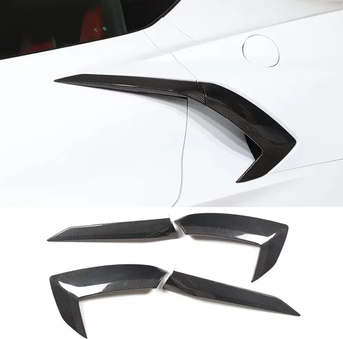 Cubierta de salida de aire exterior de fibra de carbono 100% real para Chevrolet Corvette C8 2020-2023, accesorios de ventilación lateral de